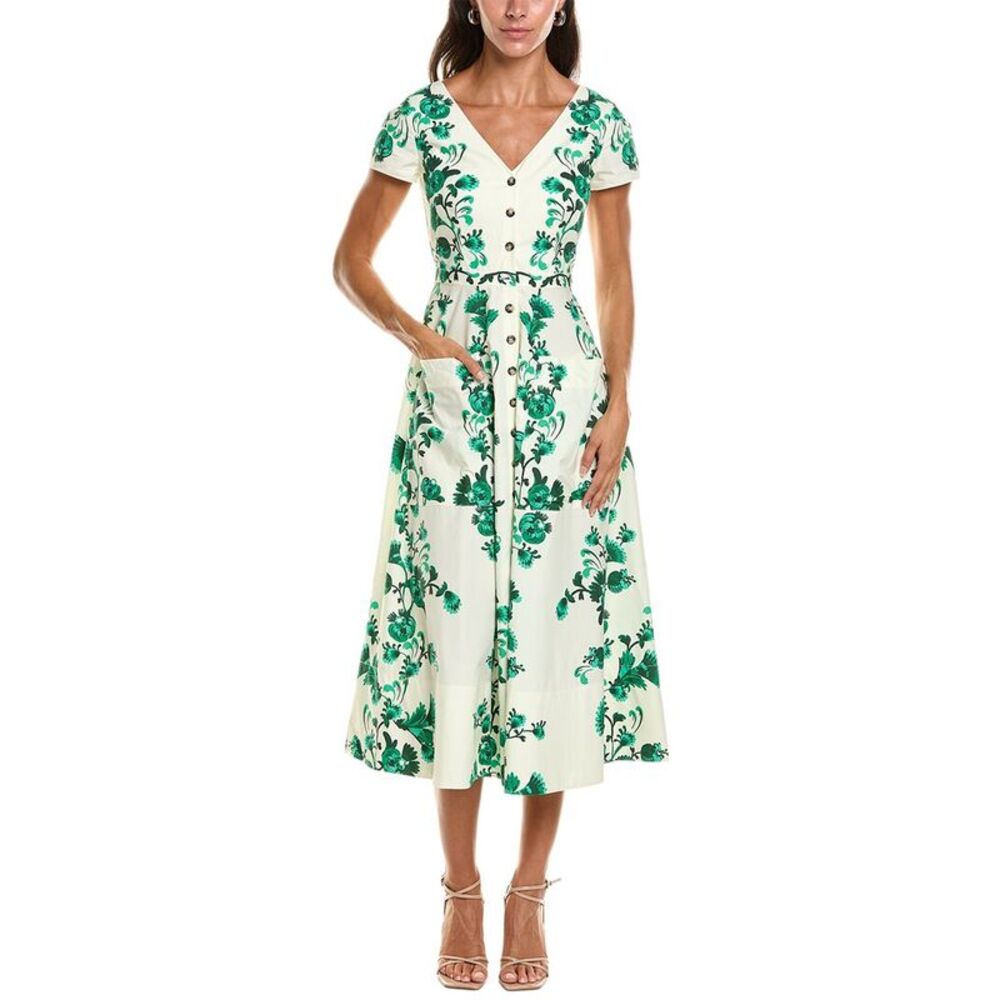 Saloni Womens  Zoey Poplin Midi Dress